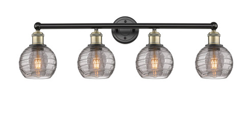 Edison Four Light Bath Vanity in Black Antique Brass (405|616-4W-BAB-G1213-6SM)