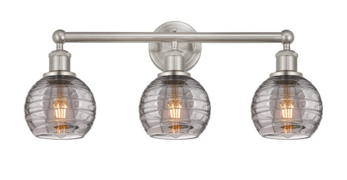 Edison Three Light Bath Vanity in Brushed Satin Nickel (405|616-3W-SN-G1213-6SM)