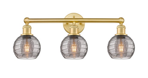 Edison Three Light Bath Vanity in Satin Gold (405|616-3W-SG-G1213-6SM)