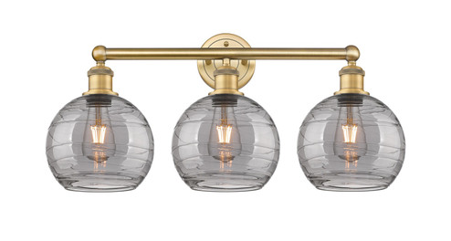 Edison Three Light Bath Vanity in Brushed Brass (405|616-3W-BB-G1213-8SM)