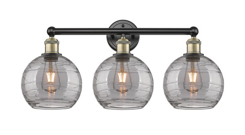 Edison Three Light Bath Vanity in Black Antique Brass (405|616-3W-BAB-G1213-8SM)