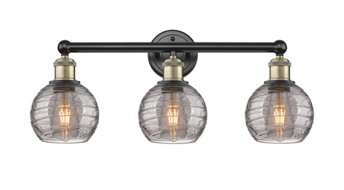 Edison Three Light Bath Vanity in Black Antique Brass (405|616-3W-BAB-G1213-6SM)