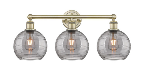 Edison Three Light Bath Vanity in Antique Brass (405|616-3W-AB-G1213-8SM)