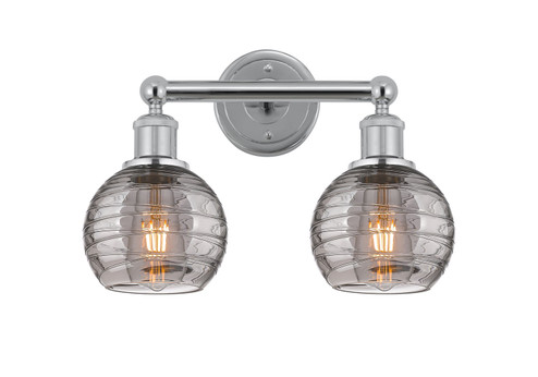 Edison Two Light Bath Vanity in Polished Chrome (405|616-2W-PC-G1213-6SM)