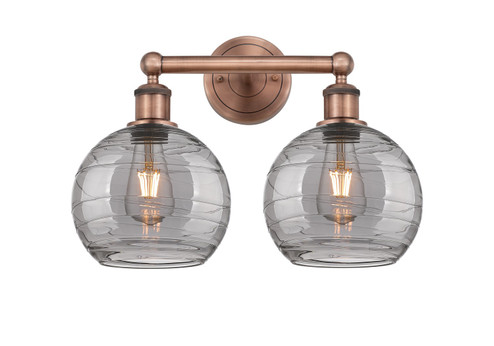 Edison Two Light Bath Vanity in Antique Copper (405|616-2W-AC-G1213-8SM)