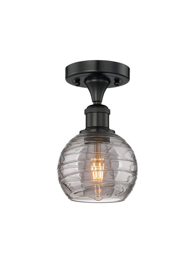 Edison One Light Semi-Flush Mount in Matte Black (405|616-1F-BK-G1213-6SM)