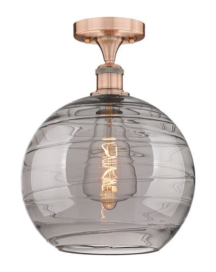 Edison One Light Semi-Flush Mount in Antique Copper (405|616-1F-AC-G1213-12SM)