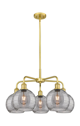 Ballston Five Light Chandelier in Satin Gold (405|516-5CR-SG-G1213-8SM)