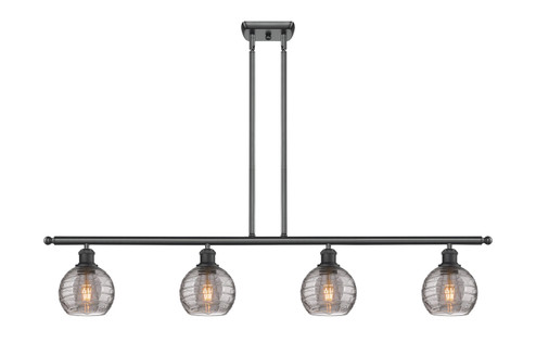 Ballston Four Light Island Pendant in Matte Black (405|516-4I-BK-G1213-6SM)