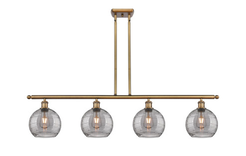 Ballston Four Light Island Pendant in Brushed Brass (405|516-4I-BB-G1213-8SM)