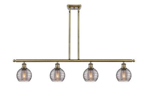 Ballston Four Light Island Pendant in Antique Brass (405|516-4I-AB-G1213-6SM)