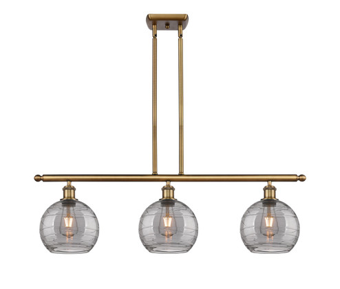 Ballston Three Light Island Pendant in Brushed Brass (405|516-3I-BB-G1213-8SM)