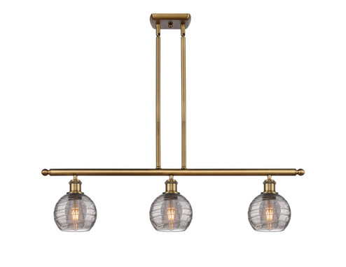 Ballston Three Light Island Pendant in Brushed Brass (405|516-3I-BB-G1213-6SM)