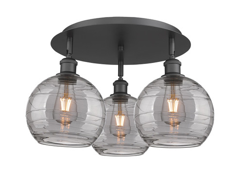 Ballston Three Light Semi-Flush Mount in Matte Black (405|516-3C-BK-G1213-8SM)