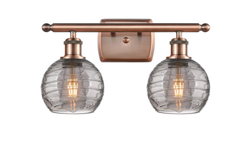 Ballston Two Light Bath Vanity in Antique Copper (405|516-2W-AC-G1213-6SM)