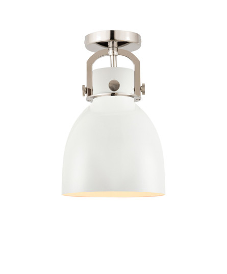 Downtown Urban One Light Semi-Flush Mount in Polished Nickel (405|410-1F-PN-M412-8W)