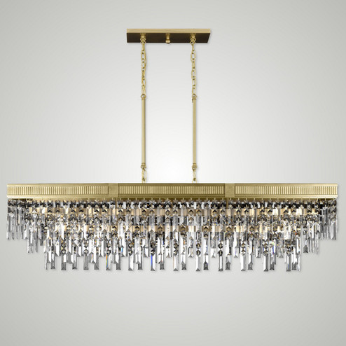 Valencia Modern 12 Light Linear Chandelier in Old Brass (183|IL8376-PTK-36G)