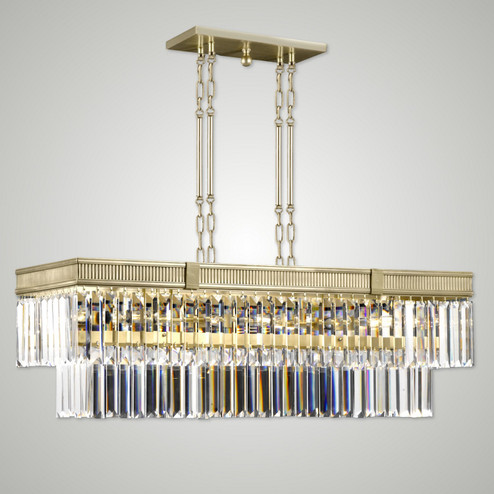 Valencia Modern 12 Light Linear Chandelier in Old Brass (183|IL8305-P-36G)