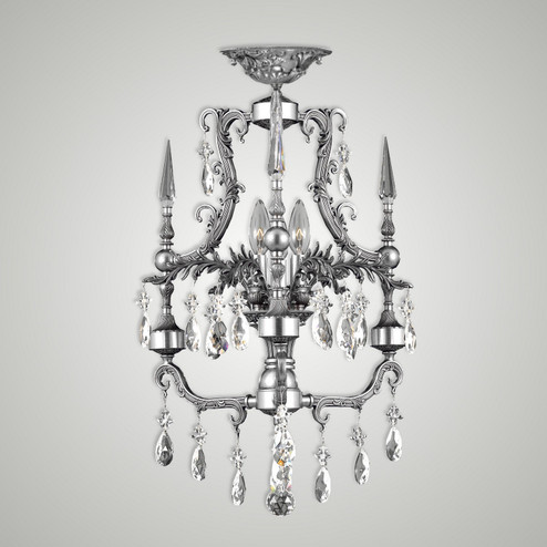 Parisian Three Light Semi-Flush Mount in Antique Silver (183|FM7610-O-10G-ST)