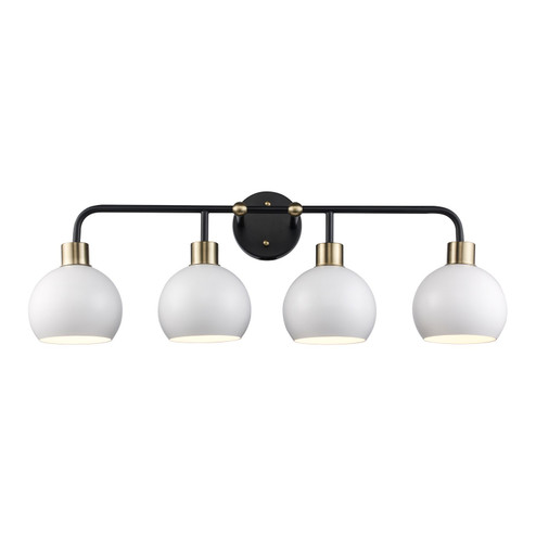 Indigo Four Light Vanity in Black/Antique Gold White (110|22534 BKAG-WH)