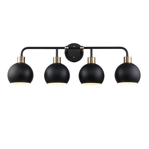 Indigo Four Light Vanity in Black/Antique Gold (110|22534 BKAG-BK)