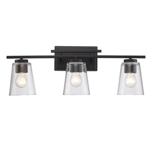 Iris Three Light Vanity in Black (110|22493 BK)