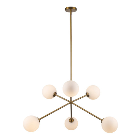 Haskell Six Light Pendant in Antique Gold (110|11616 AG)