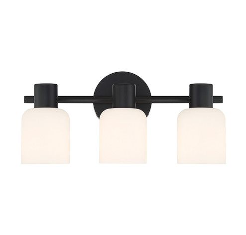 Strand Three Light Bathroom Vanity in Matte Black (159|V6-L8-9022-3-BK)