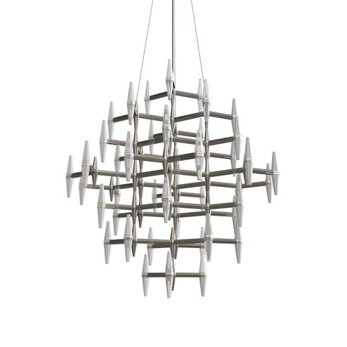 Prism LED Chandelier in Satin Nickel (326|PSM-437-SN-27U-30K)