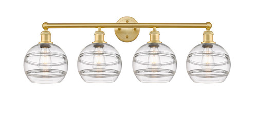 Edison Four Light Bath Vanity in Satin Gold (405|616-4W-SG-G556-8CL)