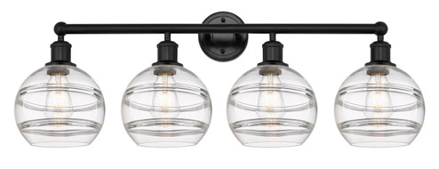 Edison Four Light Bath Vanity in Matte Black (405|616-4W-BK-G556-8CL)