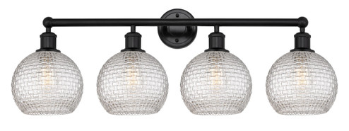 Edison Four Light Bath Vanity in Matte Black (405|616-4W-BK-G122C-8CL)