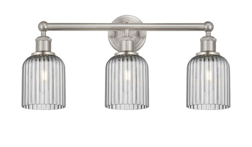 Edison Three Light Bath Vanity in Satin Gold (405|616-3W-SG-G559-5CL)