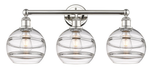 Edison Three Light Bath Vanity in Polished Nickel (405|616-3W-PN-G556-8CL)