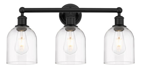 Edison Three Light Bath Vanity in Matte Black (405|616-3W-BK-G558-6CL)