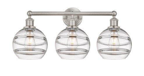 Edison Three Light Bath Vanity in Antique Brass (405|616-3W-AB-G556-8CL)