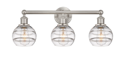 Edison Three Light Bath Vanity in Antique Brass (405|616-3W-AB-G556-6CL)