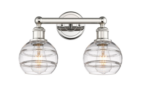 Edison Two Light Bath Vanity in Polished Nickel (405|616-2W-PN-G556-6CL)