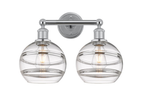 Edison Two Light Bath Vanity in Polished Chrome (405|616-2W-PC-G556-8CL)