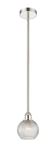 Edison One Light Mini Pendant in Polished Nickel (405|616-1S-PN-G122C-6CL)