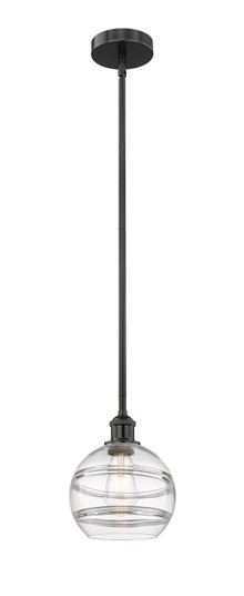 Edison One Light Mini Pendant in Matte Black (405|616-1S-BK-G556-8CL)