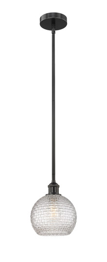 Edison One Light Mini Pendant in Matte Black (405|616-1S-BK-G122C-8CL)