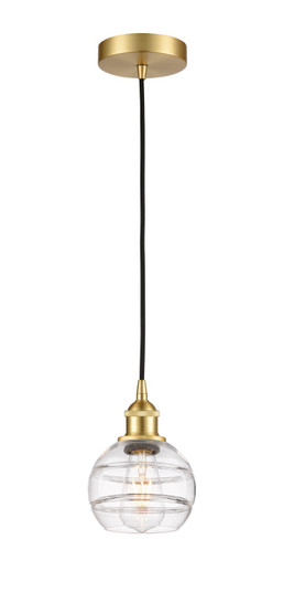 Edison One Light Mini Pendant in Satin Gold (405|616-1P-SG-G556-6CL)