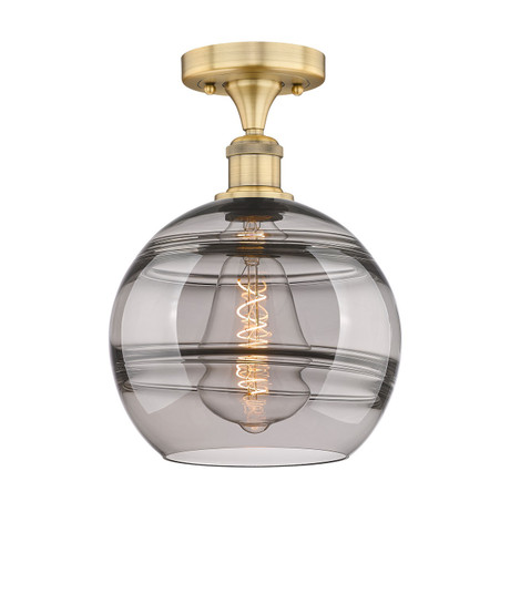 Edison One Light Semi-Flush Mount in Brushed Brass (405|616-1F-BB-G556-10SM)