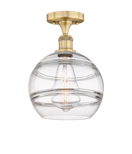 Edison One Light Semi-Flush Mount in Brushed Brass (405|616-1F-BB-G556-10CL)