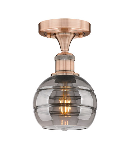 Edison One Light Semi-Flush Mount in Antique Copper (405|616-1F-AC-G556-6SM)
