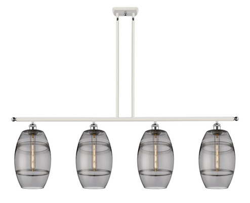 Ballston Four Light Island Pendant in White Polished Chrome (405|516-4I-WPC-G557-8SM)