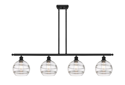 Ballston Four Light Island Pendant in Matte Black (405|516-4I-BK-G556-8CL)