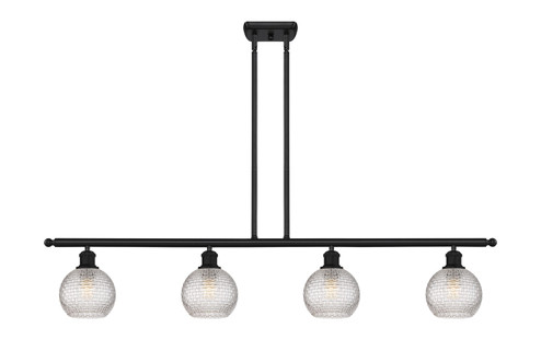 Ballston Four Light Island Pendant in Matte Black (405|516-4I-BK-G122C-6CL)