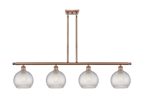 Ballston Four Light Island Pendant in Antique Copper (405|516-4I-AC-G122C-8CL)